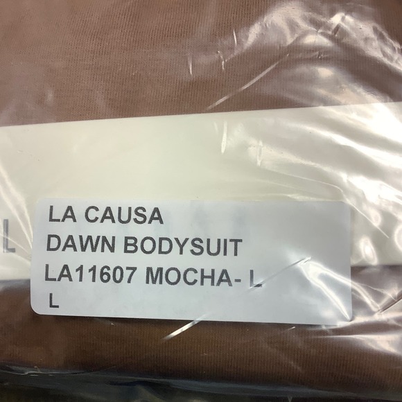NEW! Lacausa Dawn Bodysuit Size Large Mocha Scoop Back Thong Soft Spandex H9-3 - Picture 8 of 8
